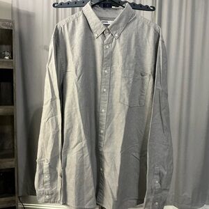 Sonoma Gray Casual Button Down Shirt Classic Cotton